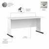 Bush Business Furniture Studio A 60W Gaming Desk in White SDD160WH-Z B-SDD160WH-Z