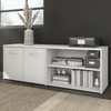 Bush Business Furniture Hybrid Low Storage Cabinet with Doors and Shelves in White HYS160WH-Z