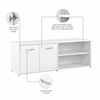 Bush Business Furniture Hybrid Low Storage Cabinet with Doors and Shelves HYS160WH-Z B-HYS160WH-Z