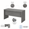 Office by kathy ireland® Echo 60W Bow Front Desk in Modern Gray KI60405-03 B-KI60405-03