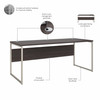 Bush Business Furniture Hybrid 72W x 30D Computer Table Desk with Metal Legs HYD373SG B-HYD373SG