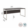 Bush Business Furniture Hybrid 72W x 30D Computer Table Desk with Metal Legs HYD373SG B-HYD373SG