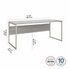 Bush Business Furniture Hybrid 72W x 30D Computer Table Desk with Metal Legs HYD373PG B-HYD373PG