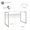 Bush Business Furniture Hybrid 48W x 24D Computer Table Desk with Metal Legs HYD148WH B-HYD148WH