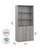 Bush Business Furniture Hybrid Tall 5 Shelf Bookcase with Doors HYB024PG B-HYB024PG