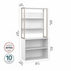 Bush Business Furniture Hybrid Tall Etagere Bookcase in White HYB023WH B-HYB023WH