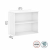 Bush Business Furniture Hybrid Small 2 Shelf Bookcase in White HY3036WH-Z B-HY3036WH-Z