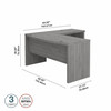 Office by kathy ireland® Echo L Shaped Bow Front Desk in Modern Gray ECH025MG B-ECH025MG