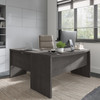 Office by kathy ireland® Echo L Shaped Bow Front Desk in Charcoal Maple ECH025CM