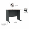 Bush Business Furniture Series A 36W Desk in Slate and White Spectrum WC8436A B-WC8436A