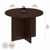 Bush Business Furniture 42W Round Conference Table with Wood Base 99TB42RMR B-99TB42RMR