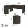 Office by kathy ireland® Echo L Shaped Desk with Mobile File Cabinet ECH008CM B-ECH008CM