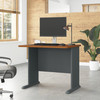 Bush Business Furniture Series A 36W Desk in Natural Cherry and Slate WC57436