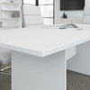 Bush Business Furniture 72W x 36D Boat Shaped Conference Table with Wood Base 99TB7236WH B-99TB7236WH