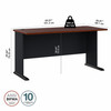 Bush Business Furniture Series A 60W Desk in Hansen Cherry and Galaxy WC90460A B-WC90460A