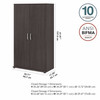Bush Business Furniture Universal Tall Clothing Storage Cabinet with Doors and Shelves CLS136SG-Z B-CLS136SG-Z