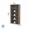 Bush Business Furniture Hybrid Tall 5 Shelf Bookcase HYB136MH-Z B-HYB136MH-Z