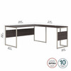 Bush Business Furniture Hybrid 60W x 30D L Shaped Table Desk with Metal Legs HYB027SG B-HYB027SG
