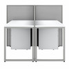 Bush Business Furniture Easy Office 60W 4 Person Cubicle Desk with File Cabinets and 45H Panels EOD660SWH-03K B-EOD660SWH-03K