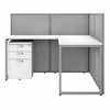 Bush Business Furniture Easy Office 60W L Shaped Cubicle Desk with File Cabinet and 45H Panels EOD360SWH-03K B-EOD360SWH-03K