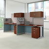 Bush Business Furniture Office in an Hour 2 Person Cubicle Workstations in Hansen Cherry OIAH005HC