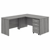 Bush Business Furniture Studio C 60W x 30D L Shaped Desk with Mobile File Cabinet and 42W Return STC008PGSU