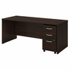 Bush Business Furniture Studio C 72W x 30D Office Desk with Mobile File Cabinet STC013BWSU
