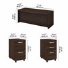 Bush Business Furniture Studio C 72W x 36D Bow Front Desk with Mobile File Cabinets STC012BWSU B-STC012BWSU