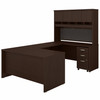 Bush Business Furniture Series C 60W U Shaped Desk with Hutch and Mobile File Cabinet SRC149MRSU
