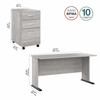 Bush Business Furniture Studio A 60W Computer Desk with 3 Drawer Mobile File Cabinet STA002PGSU B-STA002PGSU