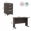 Bush Business Furniture Studio A 48W Computer Desk with 3 Drawer Mobile File Cabinet STA001SGSU B-STA001SGSU
