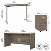 Bush Business Furniture Studio C 60W Height Adjustable Standing Desk with Credenza and File Cabinet STC017MHSU B-STC017MHSU