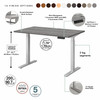 Move 60 Series by Bush Business Furniture 60W x 30D Height Adjustable Standing Desk M6S6030PGSK B-M6S6030PGSK