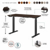 Move 60 Series by Bush Business Furniture 48W x 24D Height Adjustable Standing Desk M6S4824BWBK B-M6S4824BWBK
