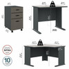Bush Business Furniture Series A 84W x 84D Corner Desk with Mobile File Cabinet SRA041SLSU B-SRA041SLSU