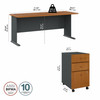 Bush Business Furniture Series A 72W Desk with Mobile File Cabinet SRA013NCSU B-SRA013NCSU