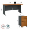 Bush Business Furniture Series A 60W Desk with Mobile File Cabinet SRA003NCSU B-SRA003NCSU