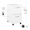 Bush Business Furniture Hybrid 2 Drawer Mobile File Cabinet - Assembled HYF116WHSU-Z B-HYF116WHSU-Z