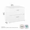 Bush Business Furniture Hybrid 2 Drawer Lateral File Cabinet - Assembled HYF136WHSU-Z B-HYF136WHSU-Z