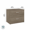 Bush Business Furniture Hybrid 2 Drawer Lateral File Cabinet - Assembled HYF136MHSU-Z B-HYF136MHSU-Z