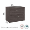 Bush Business Furniture Hybrid 2 Drawer Lateral File Cabinet - Assembled HYF136SGSU-Z B-HYF136SGSU-Z