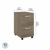 Bush Business Furniture Hybrid 2 Drawer Mobile File Cabinet - Assembled HYF116MHSU-Z B-HYF116MHSU-Z