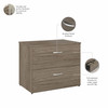 Bush Business Furniture Hybrid 2 Drawer Lateral File Cabinet with Shelves HYB018MHSU B-HYB018MHSU