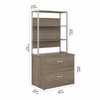 Bush Business Furniture Hybrid 2 Drawer Lateral File Cabinet with Shelves HYB018MHSU B-HYB018MHSU