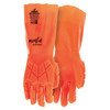 N2658HVO Chemical Resistant Gloves, PVC, 14 in L, 15 ga, Orange, XL, 1 PR