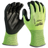 High Visibility Cut Level 4 Polyurethane Dipped Gloves - M,PR