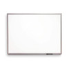 Dry Erase Board, Melamine, 48 in, 72 in, Aluminum Frame, White, Gloss