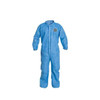 Dupont Collared Disposable Coverall, 3XL, Blue, SMS, zipper PB125SBU3X002500