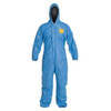 Dupont Hooded Disposable Coverall, 2XL, Blue, SMS, zipper PB127SBU2X002500