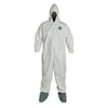 Hooded Disposable Coveralls, 3XL, White, ProShield(R) 60, zipper